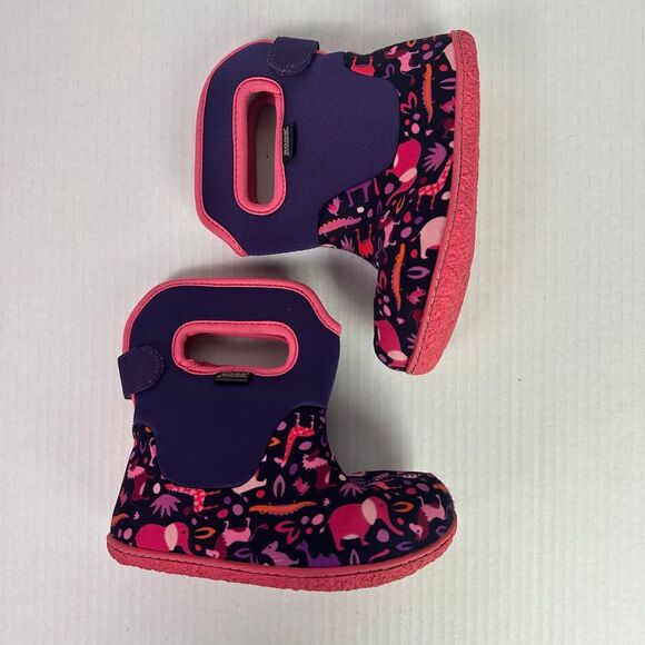 Bogs Baby Zoo Print Purple Boots Infant 10 - Picture 4 of 9